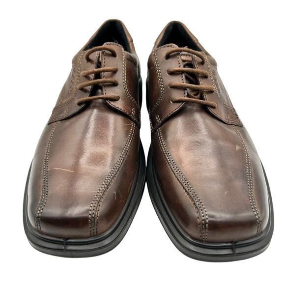 Ecco Men's Cocoa Leather Helsinki Bike Toe Derby Shoes Size 6‎ - Picture 6 of 14